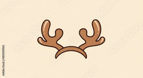 A charming cartoon illustration of reindeer antlers headband, perfect for adding a touch of festive fun to your holiday designs and creative projects, isolated on