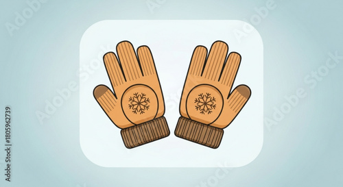 A pair of stylish winter gloves with snowflake accents, ideal for staying warm and fashionable during the cold weather, isolated on