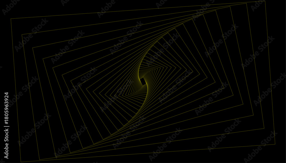 Naklejka premium Abstract Twisted Geometric Square Line Pattern