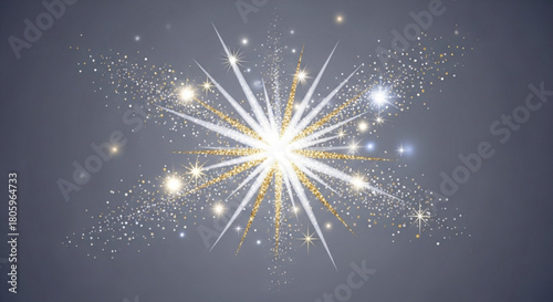 Radiant light effect, a dazzling burst of golden glitter and sparkling particles, perfect for adding a touch of magic and glamour to any design