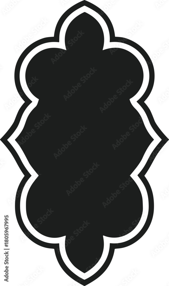 Obraz premium Islamic shape silhouette vector frame black white