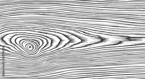 Detailed close-up of natural wood grain texture with a prominent knot, showcasing organic patterns and lines.