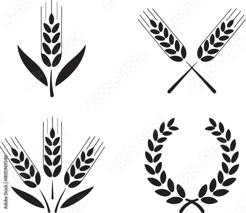 Elegant wheat stalk designs for product branding use