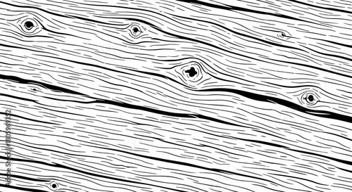 Detailed Wood Grain Texture with Knots and Lines.