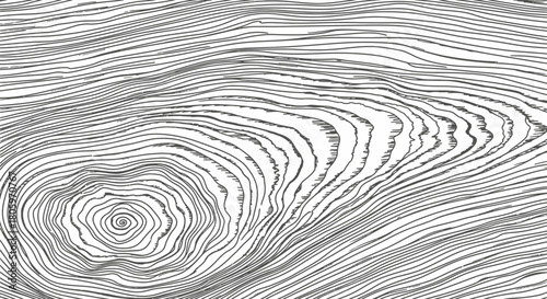 Detailed Wood Grain Texture with Knot Illustration.