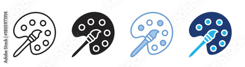 Color palette icon set multiple style collection