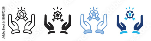 Identity icon set multiple style collection