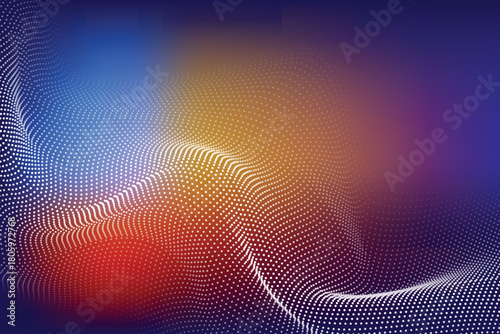 Purple magenta data dotted futuristic particle wave gradient background, fintech stock market