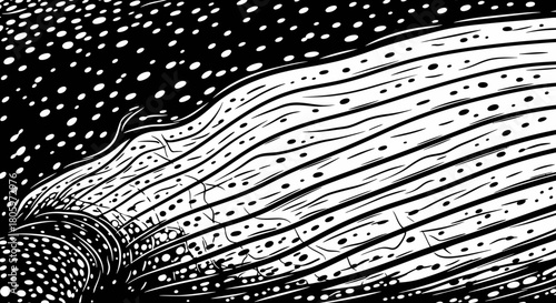 Abstract Whale Shark Skin Pattern in Black and White.