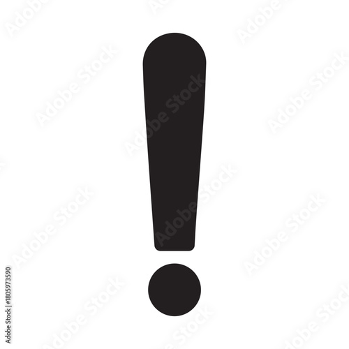 Black exclamation point icon silhouette vector illustration design on white background