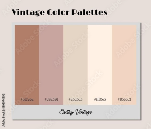 A subtle vintage color palette arranged to support refined packaging and heritage-aligned branding.