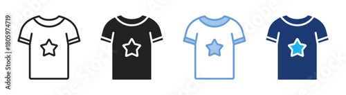 T shirt icon set multiple style collection