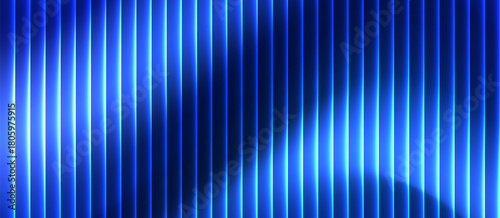 Abstract ribbed glass background in blue gradient tones with wave texture and glossy light reflection. modern tech design, minimal visuals or digital surface presentations