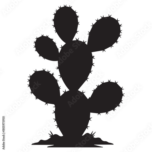 Prickly pear cactus silhouette icon vector illustration design on white background