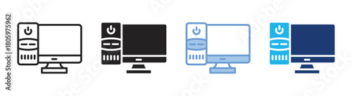 Computer icon set multiple style collection