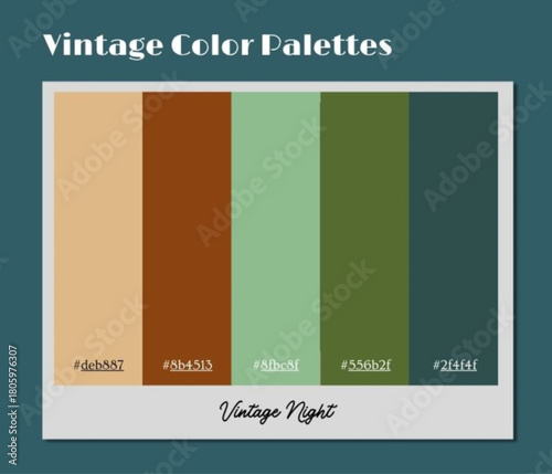 A beautifully proportioned vintage color palette used for signature creative storytelling and identity.