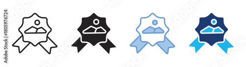 Recognition icon set multiple style collection