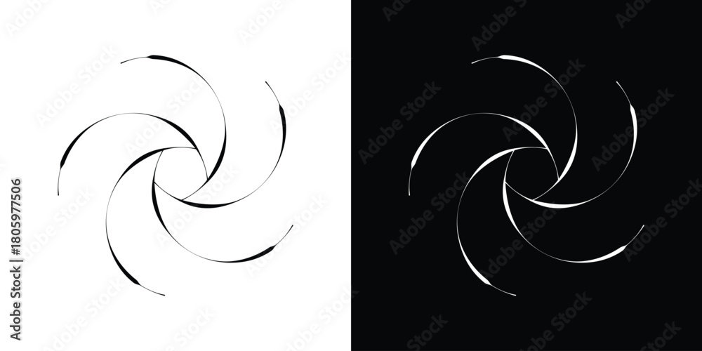 Obraz premium Swirling vortex design. Features curved lines with different color schemes. Creative concept design.