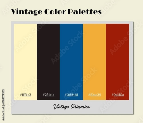 This heritage-driven vintage color palette elevates corporate collaterals with subtle authentic visual warmth.