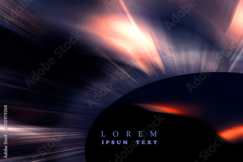 ABSTRACT BLURRED BACKGROUND. The light spills onto the black background, creating an interesting abstract design—a pattern of lines and halftones that evokes various associations in your imagination.