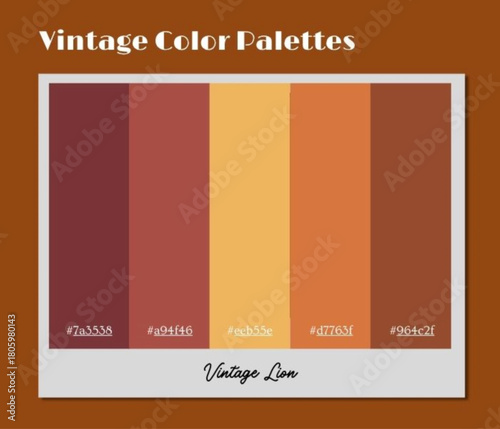 This expressive vintage color palette highlights harmonic tones for digital banners and website elements.