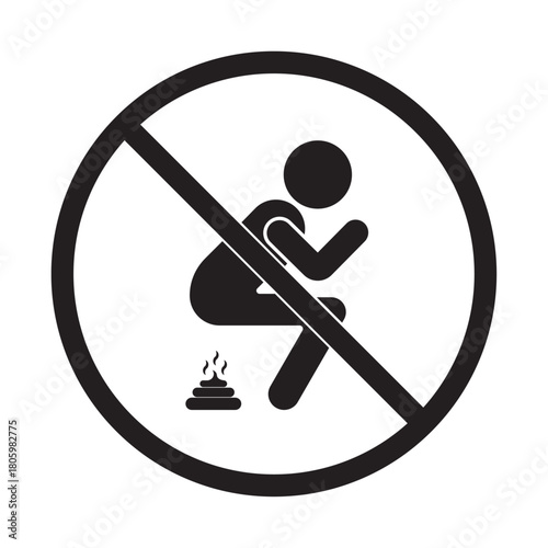 vector flat icon of open defecation prohibition
