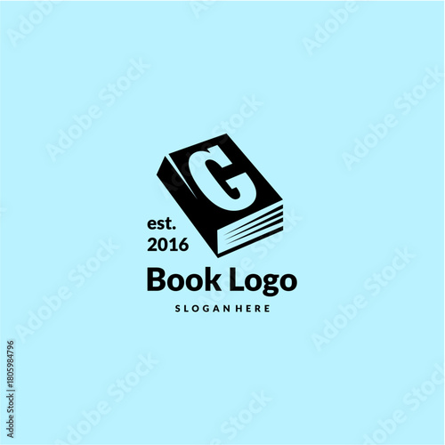 Letter G Logo Design Concept with Book Vector Template
