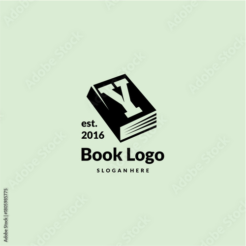 Letter Y Logo Design Concept with Book Vector Template