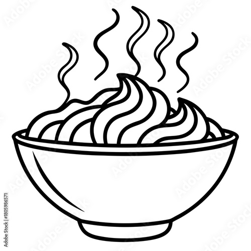 Illustration of a bowl of hot food