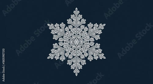 A detailed macro shot of a snowflake with intricate crystalline patterns, showcasing the beauty of winter isolated on