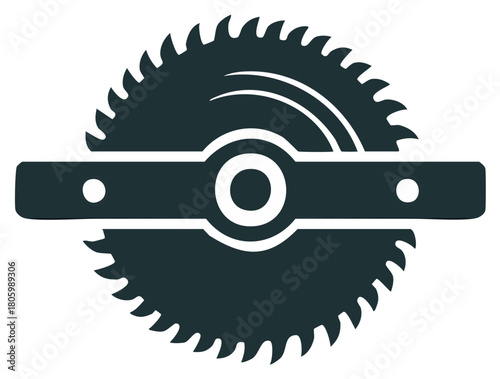 Circular saw blade and bar vector illustration isolated on white background