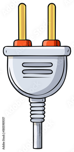 Cartoon Electric Plug with Two Prongs for Connecting Electrical Devices