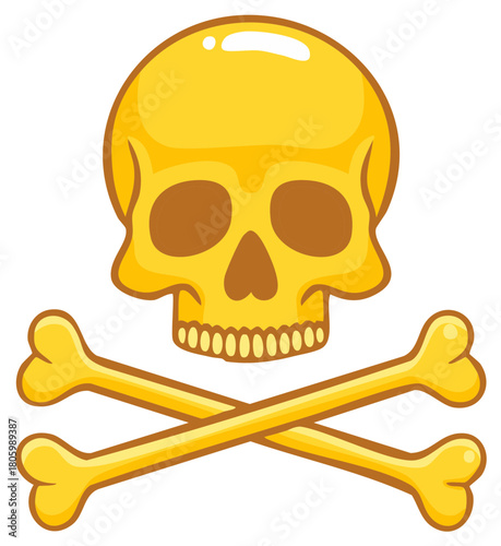 Golden Skull and Crossbones Emblem