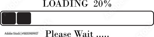 Loading Bar Please Wait Progress Icon. Graphic Design Elements for Web, App, or Download Process with Please Wait Text. Percentage loading bar infographic icon. Load,Download indicator sign.