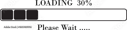 Loading Bar Please Wait Progress Icon. Graphic Design Elements for Web, App, or Download Process with Please Wait Text. Percentage loading bar infographic icon. Load,Download indicator sign.