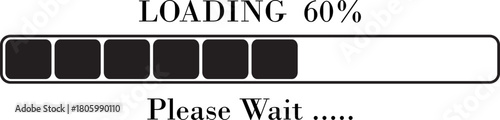 Loading Bar Please Wait Progress Icon. Graphic Design Elements for Web, App, or Download Process with Please Wait Text. Percentage loading bar infographic icon. Load,Download indicator sign.