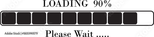 Loading Bar Please Wait Progress Icon. Graphic Design Elements for Web, App, or Download Process with Please Wait Text. Percentage loading bar infographic icon. Load,Download indicator sign.