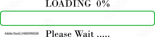 Loading Bar Please Wait Progress Icon. Graphic Design Elements for Web, App, or Download Process with Please Wait Text. Percentage loading bar infographic icon. Load,Download indicator sign.
