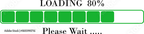 Loading Bar Please Wait Progress Icon. Graphic Design Elements for Web, App, or Download Process with Please Wait Text. Percentage loading bar infographic icon. Load,Download indicator sign.