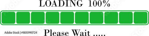 Loading Bar Please Wait Progress Icon. Graphic Design Elements for Web, App, or Download Process with Please Wait Text. Percentage loading bar infographic icon. Load,Download indicator sign.