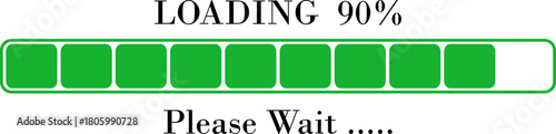 Loading Bar Please Wait Progress Icon. Graphic Design Elements for Web, App, or Download Process with Please Wait Text. Percentage loading bar infographic icon. Load,Download indicator sign.