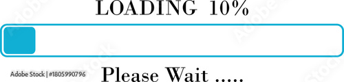 Loading Bar Please Wait Progress Icon. Graphic Design Elements for Web, App, or Download Process with Please Wait Text. Percentage loading bar infographic icon. Load,Download indicator sign.