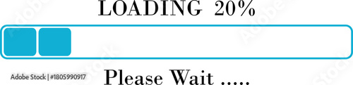 Loading Bar Please Wait Progress Icon. Graphic Design Elements for Web, App, or Download Process with Please Wait Text. Percentage loading bar infographic icon. Load,Download indicator sign.