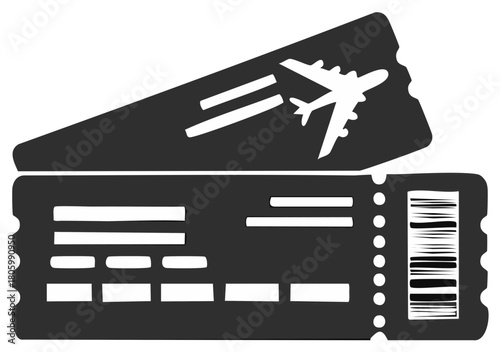 Airplane Ticket Illustration Airline Flight Transportation Pass