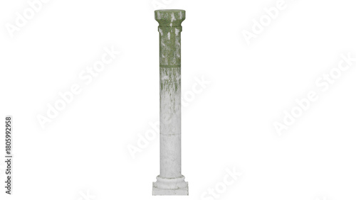 3d rendering column with moss