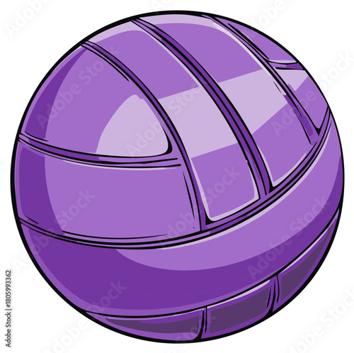 Purple Volleyball Vector Illustration
