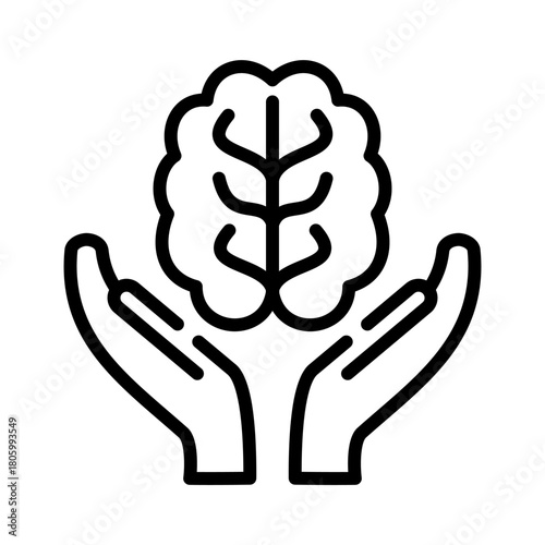 Mental health line icon. Treatment illustration.