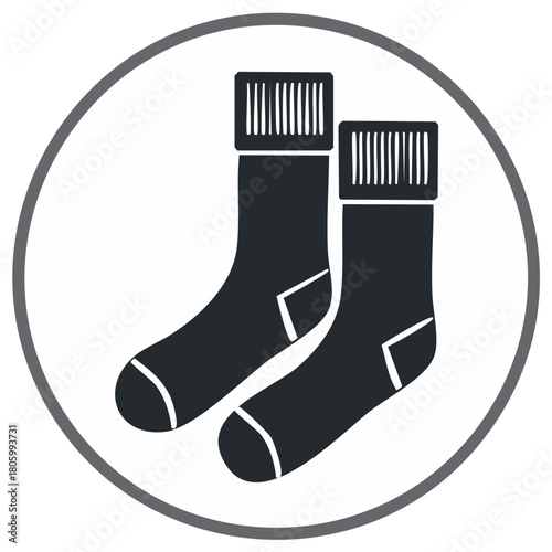 Illustration of two pair of socks winter warm textile product flat icon