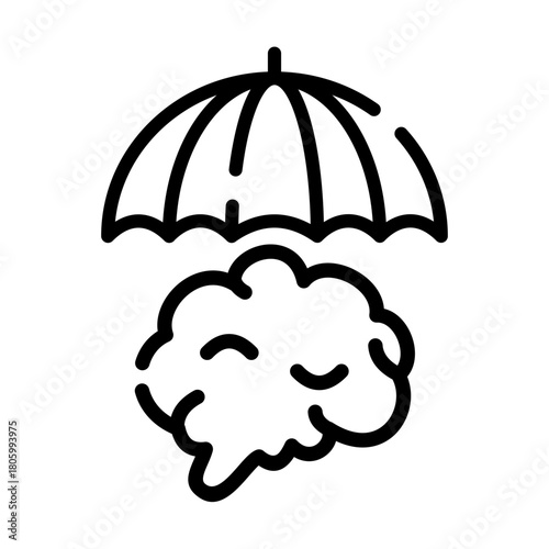 Mental health line icon. Mental resilience illustration