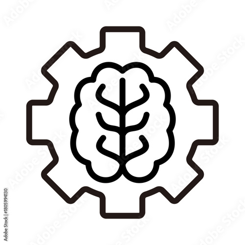 Mental health line icon. Emotional control illustration
